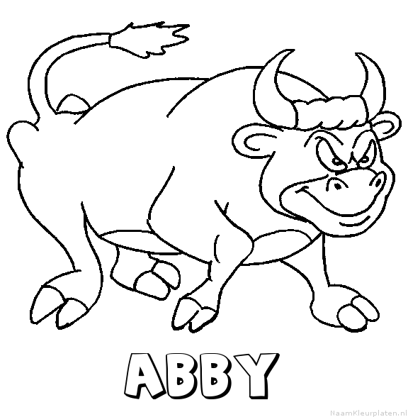 Abby stier kleurplaat