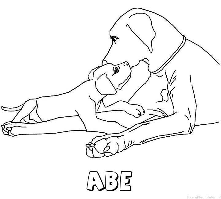 Abe hond puppy kleurplaat
