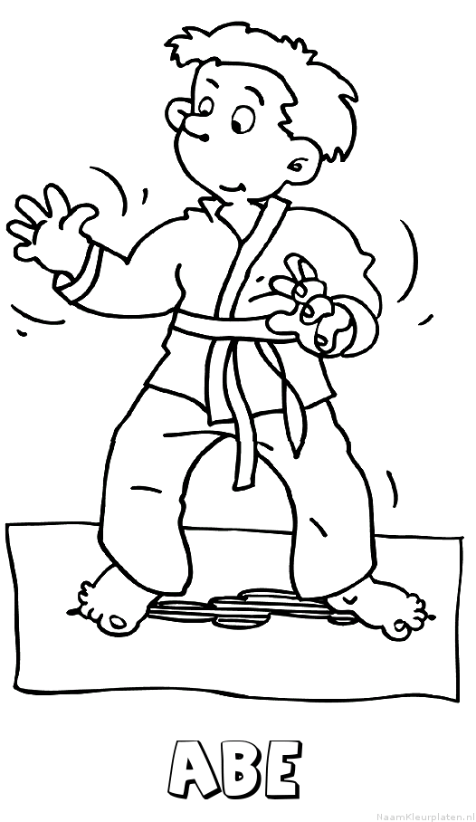 Abe judo kleurplaat