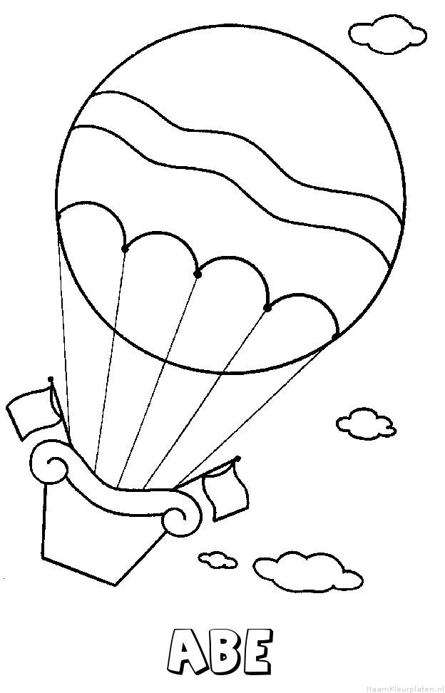 Abe luchtballon kleurplaat