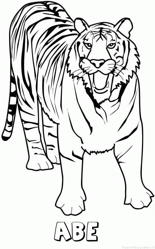 Abe tijger 2 kleurplaat