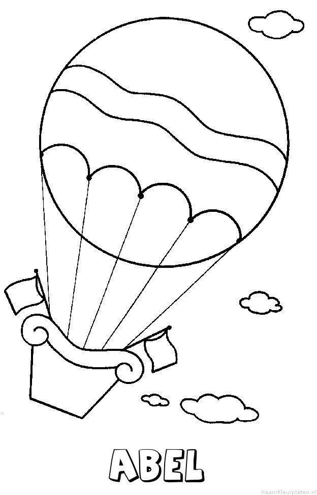 Abel luchtballon kleurplaat
