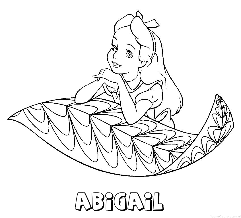 Abigail alice in wonderland kleurplaat