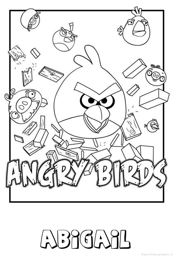 Abigail angry birds kleurplaat