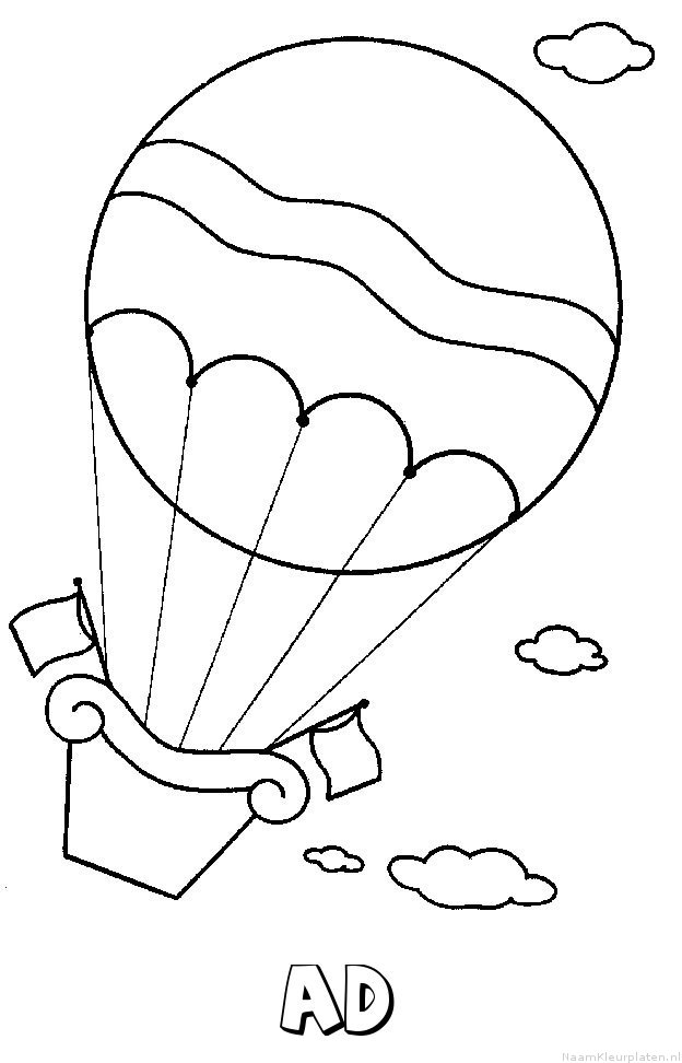 Ad luchtballon kleurplaat