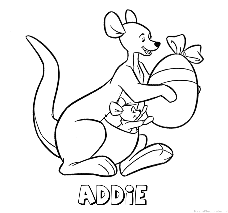 Addie kangoeroe kleurplaat