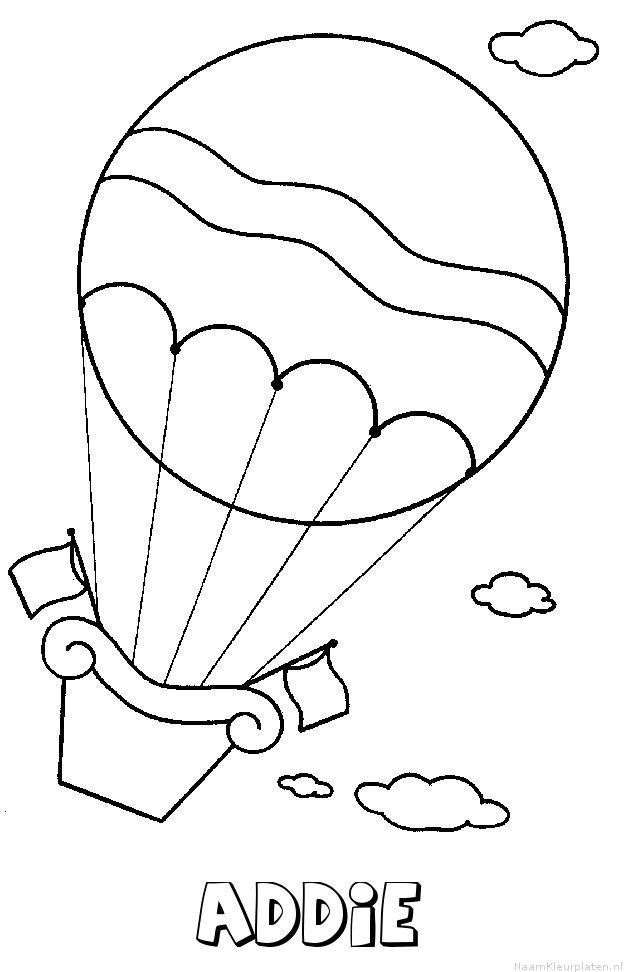 Addie luchtballon kleurplaat
