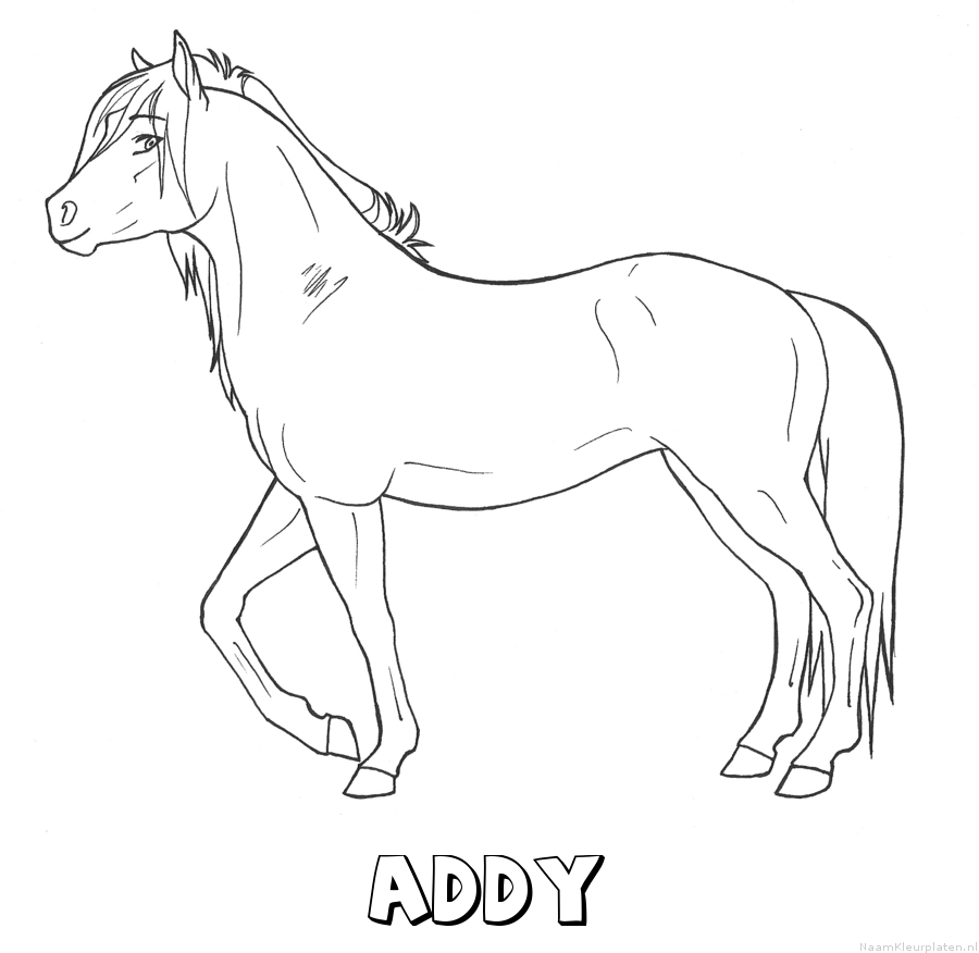 Addy paard kleurplaat