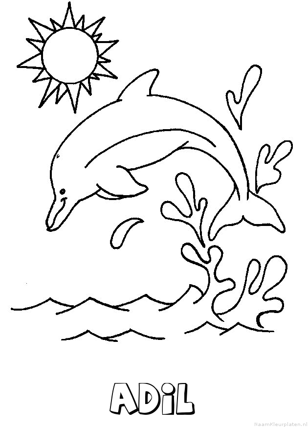 Adil dolfijn kleurplaat