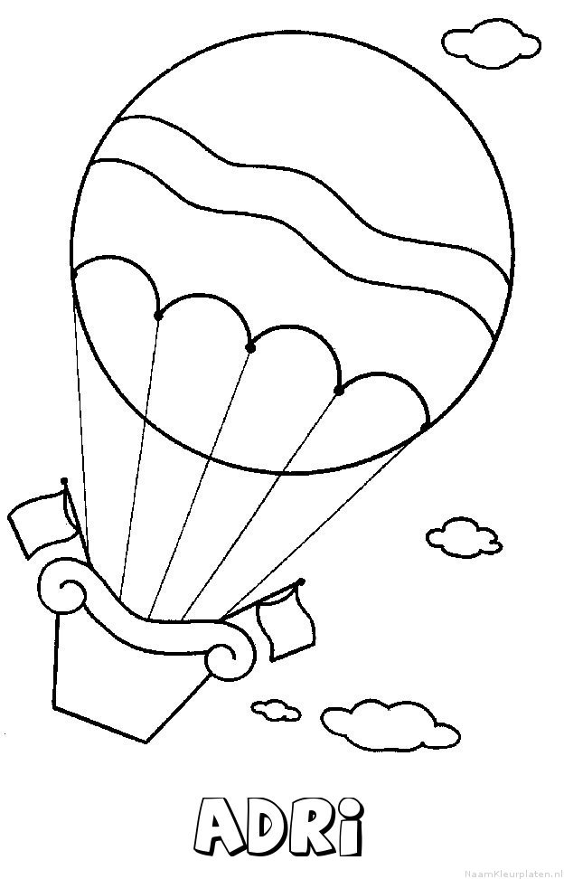 Adri luchtballon kleurplaat