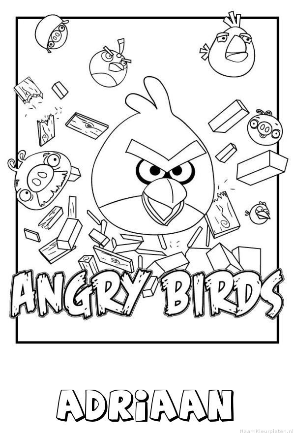 Adriaan angry birds kleurplaat