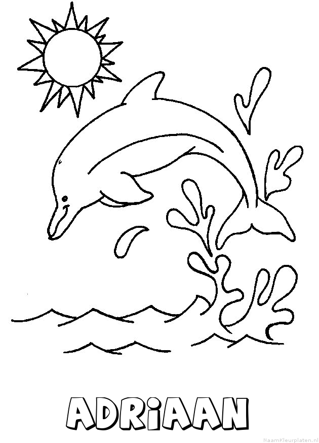 Adriaan dolfijn kleurplaat