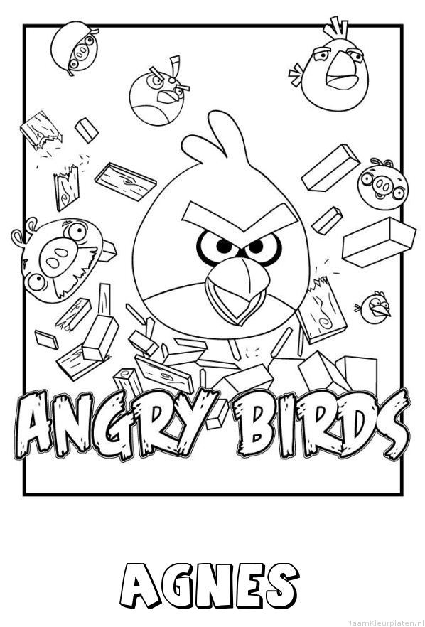 Agnes angry birds kleurplaat