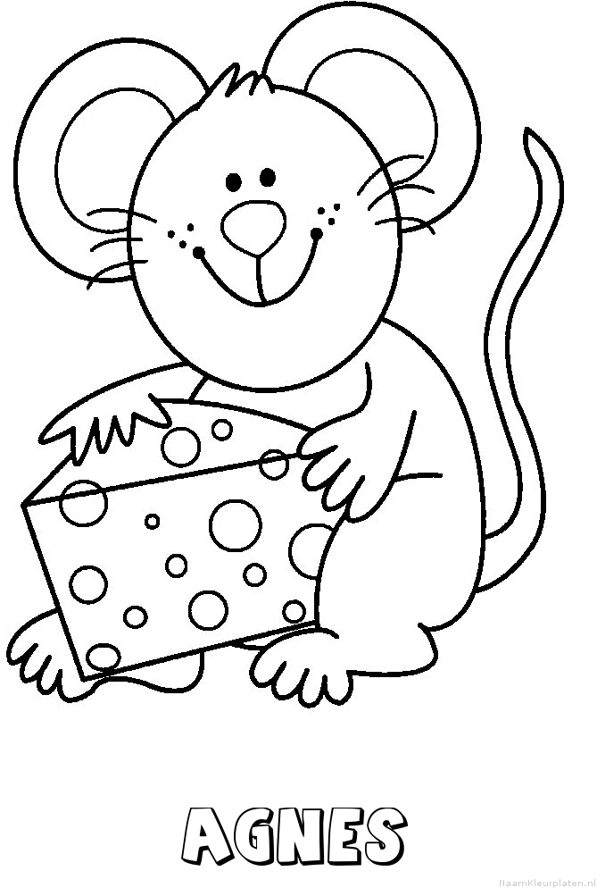 Agnes muis kaas kleurplaat