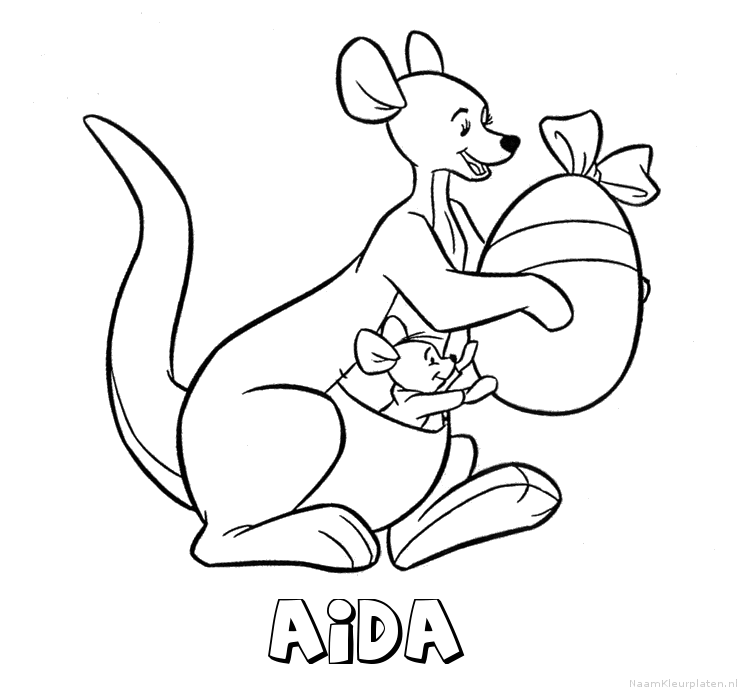 Aida kangoeroe kleurplaat