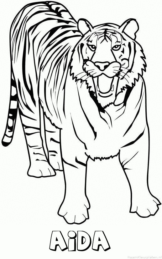Aida tijger 2 kleurplaat
