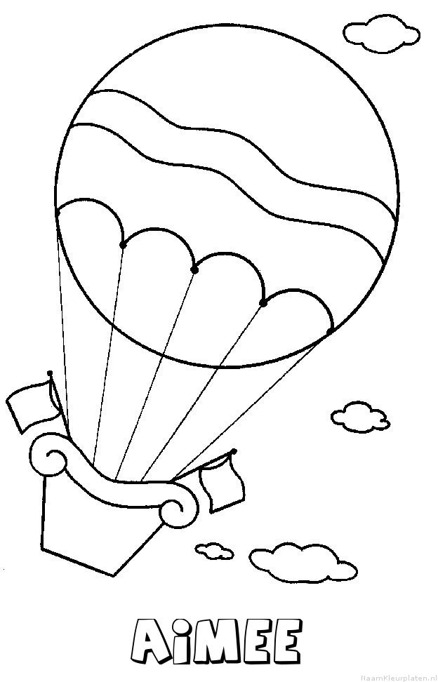 Aimee luchtballon kleurplaat