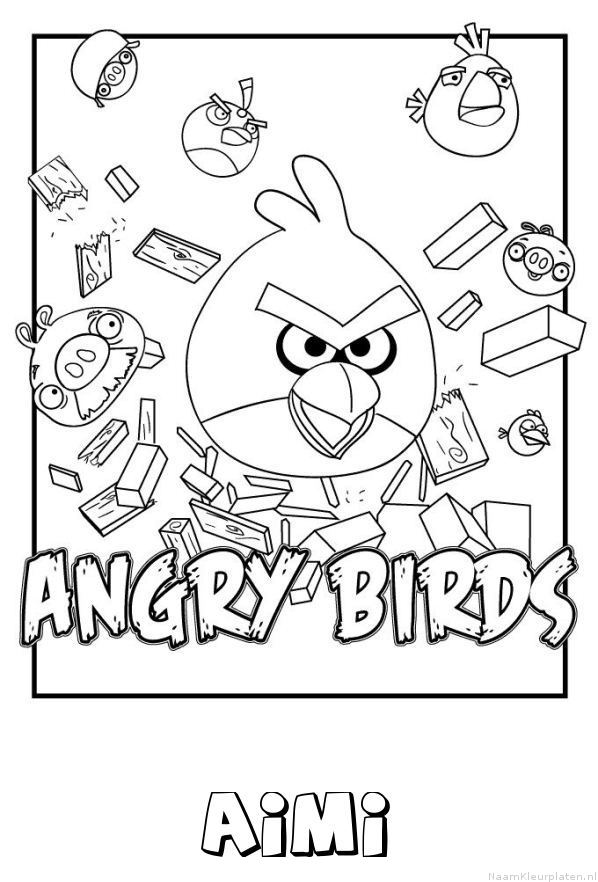 Aimi angry birds kleurplaat