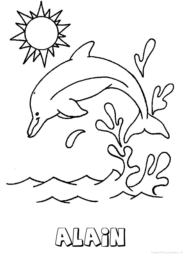 Alain dolfijn kleurplaat