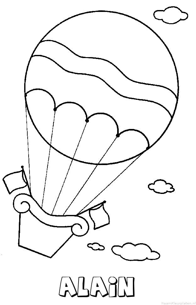 Alain luchtballon kleurplaat