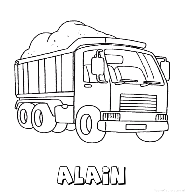 Alain vrachtwagen kleurplaat