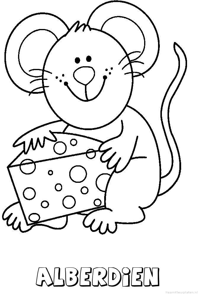 Alberdien muis kaas kleurplaat