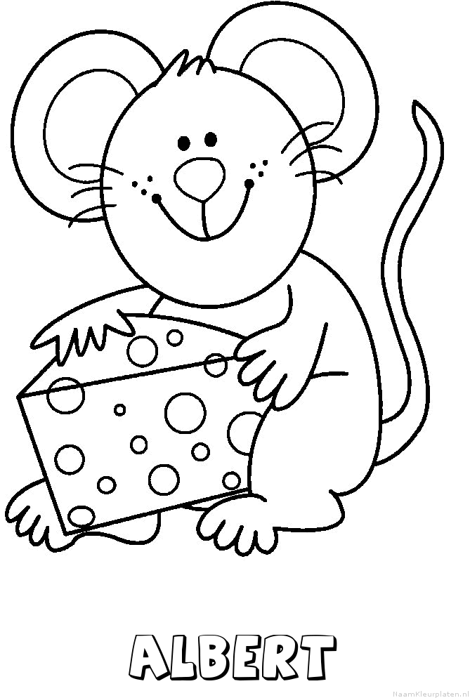 Albert muis kaas kleurplaat