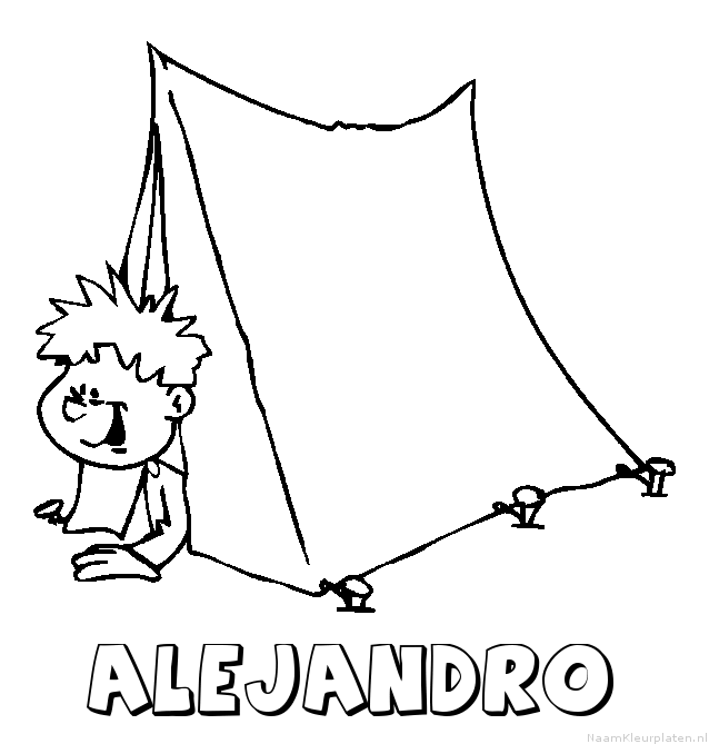 Alejandro kamperen kleurplaat