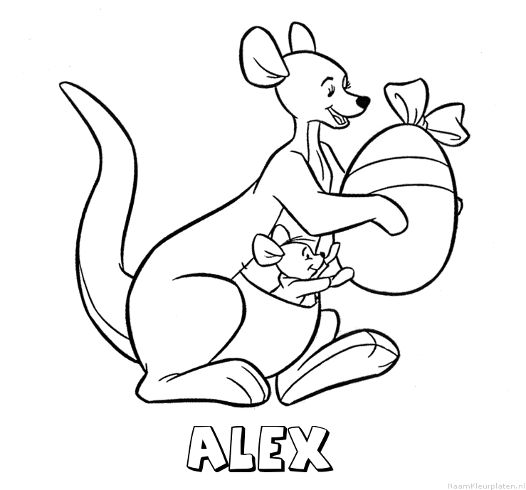 Alex kangoeroe kleurplaat