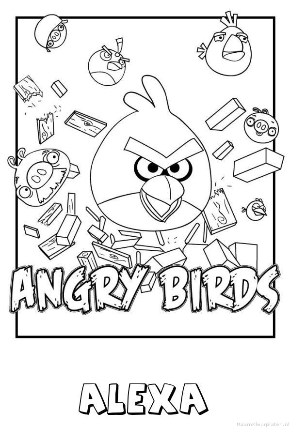 Alexa angry birds kleurplaat