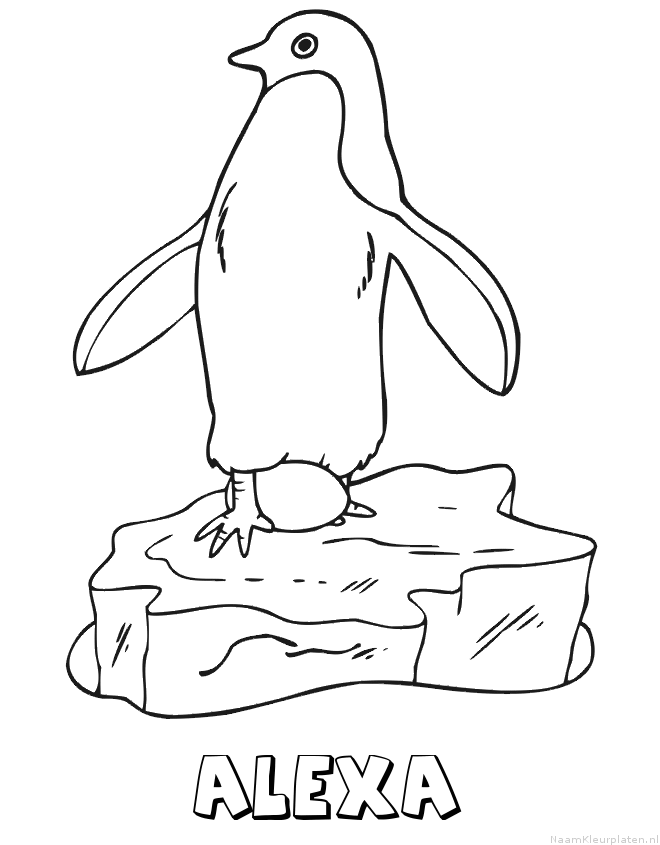 Alexa pinguin kleurplaat