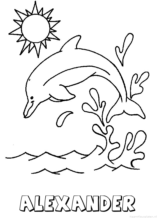 Alexander dolfijn kleurplaat