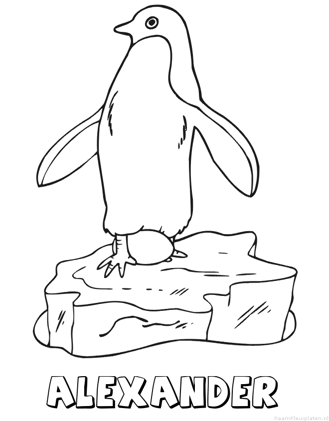 Alexander pinguin kleurplaat