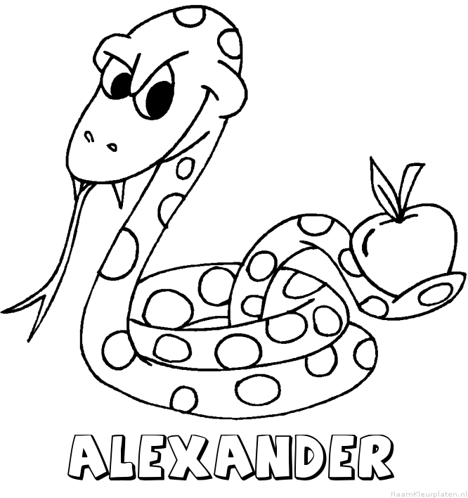 Alexander slang kleurplaat