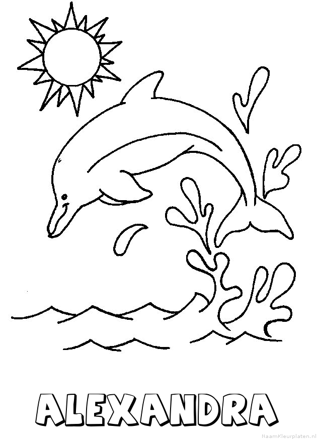 Alexandra dolfijn kleurplaat