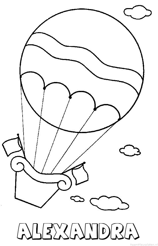 Alexandra luchtballon kleurplaat
