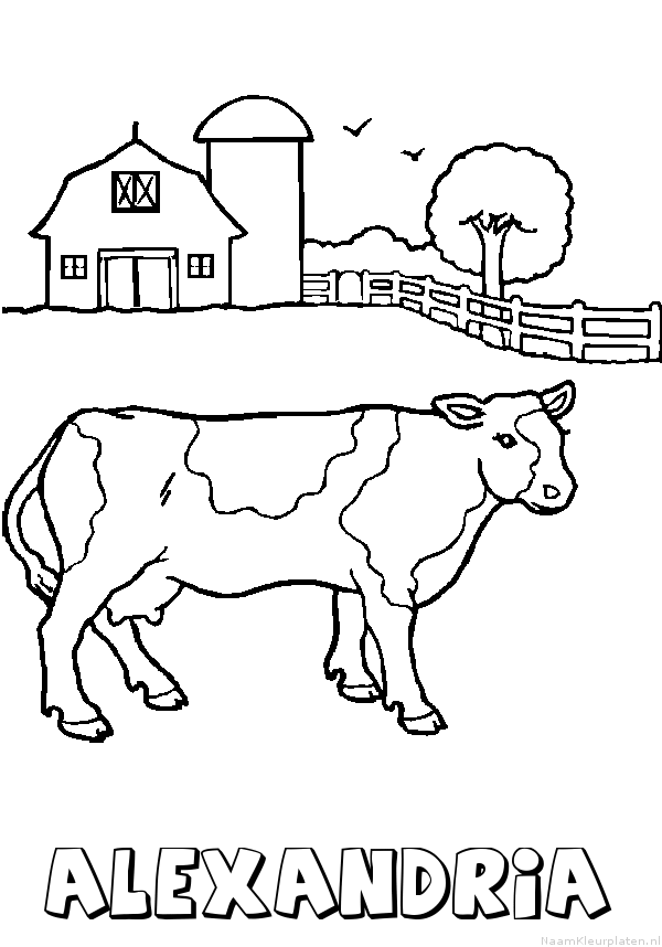 Alexandria koe kleurplaat