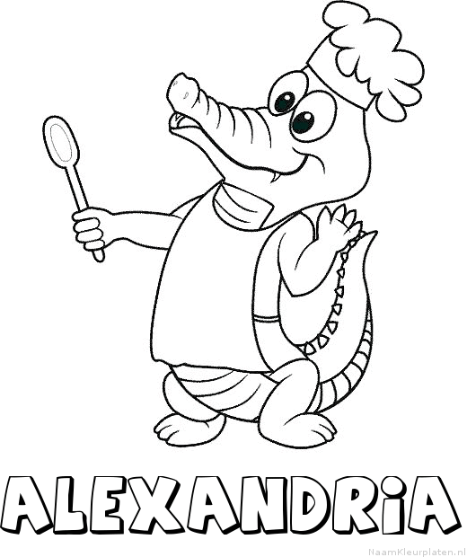 Alexandria krokodil kleurplaat