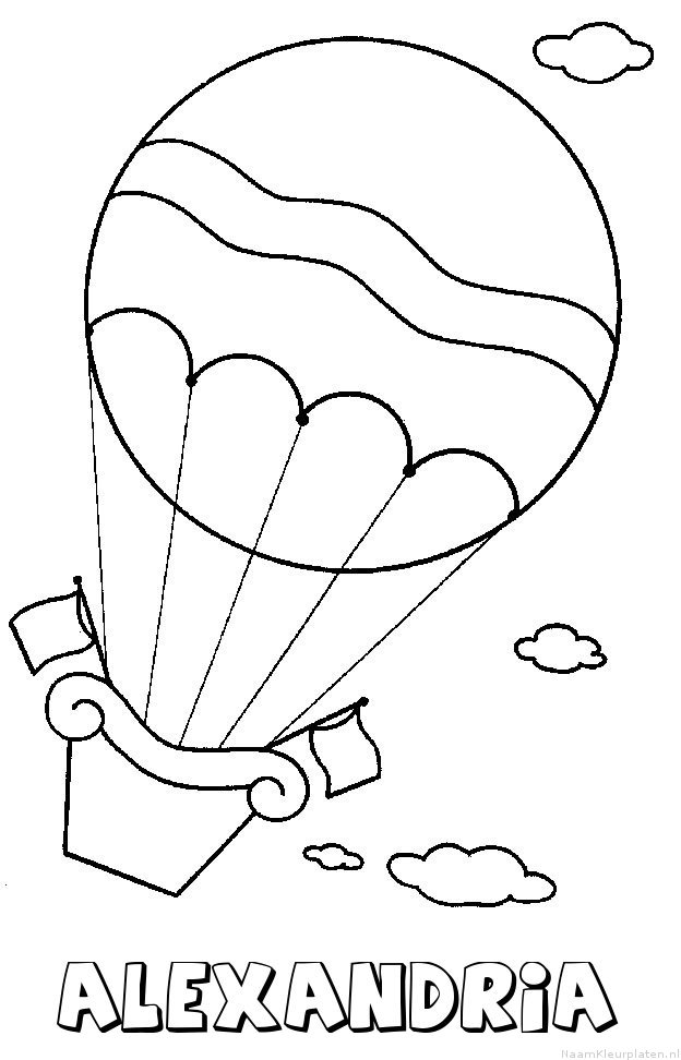 Alexandria luchtballon kleurplaat