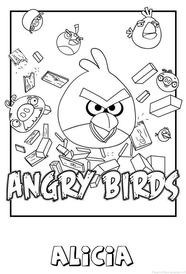 Alicia angry birds kleurplaat