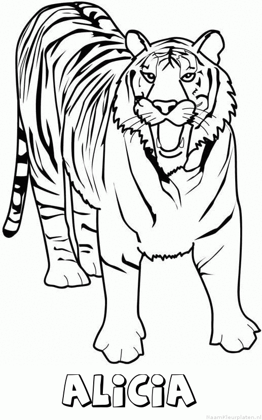 Alicia tijger 2 kleurplaat