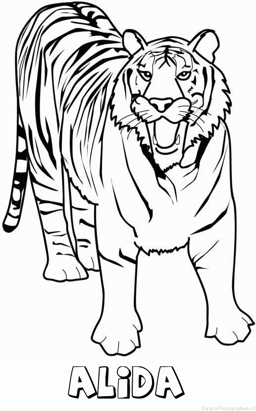 Alida tijger 2 kleurplaat