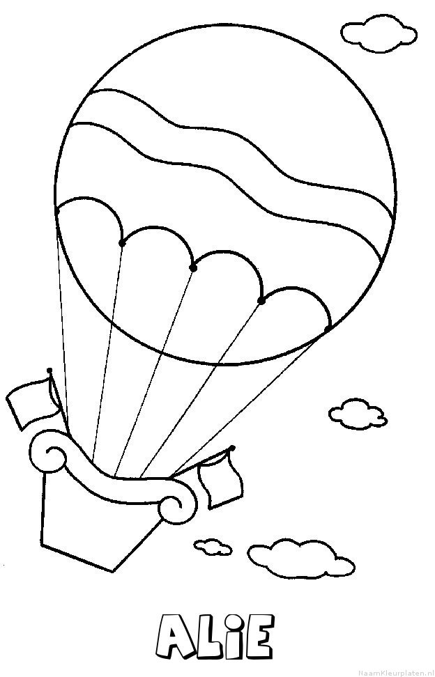 Alie luchtballon kleurplaat