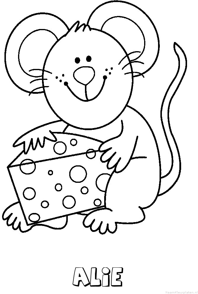 Alie muis kaas kleurplaat