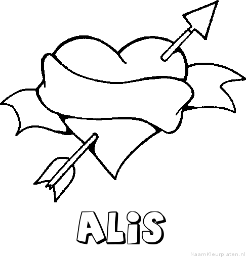 Alis liefde kleurplaat