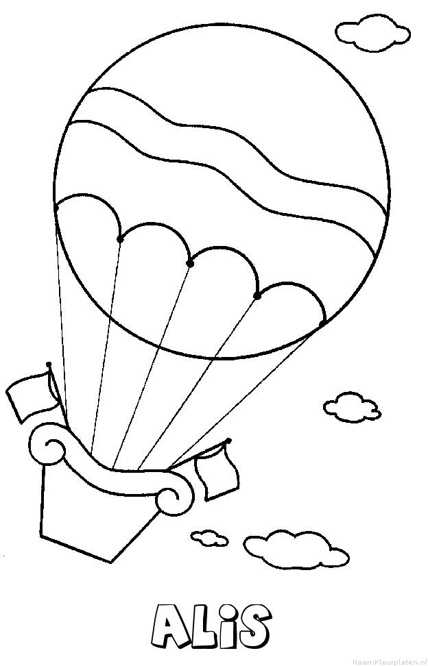 Alis luchtballon kleurplaat