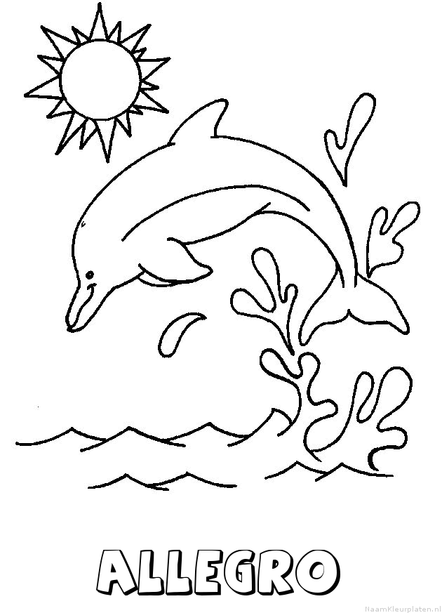 Allegro dolfijn kleurplaat