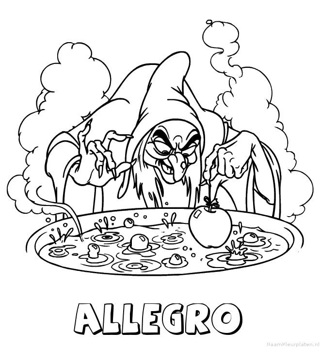 Allegro heks kleurplaat