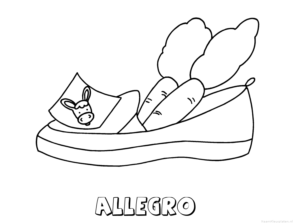 Allegro schoen zetten kleurplaat