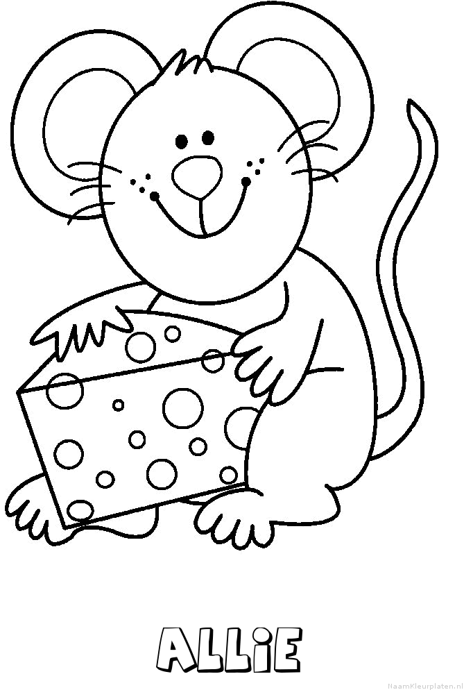 Allie muis kaas kleurplaat